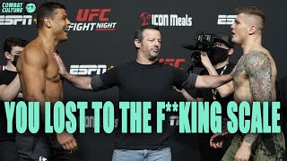 Paulo Costa vs Marvin Vettori Get HEATED at UFC weigh in [upl. by Yelsgnik]