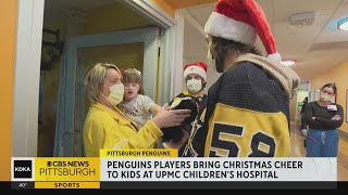 Penguins players bring gifts holiday cheer to UPMC Childrens Hospital [upl. by Lrem862]