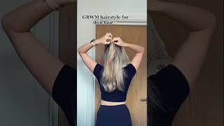 Easy thin hairstyle 👱🏽‍♀️✨ thinhairsolutions hairtok halfuphalfdown grwmhair hairtips [upl. by Matti]