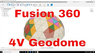 Geodome 4V Icosahedron in Fusion 360  Geometric solution no math [upl. by Dekow]