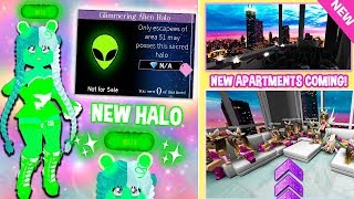 Brand New ALIEN HALO In Royale High  NEW EARTH APARTMENTS TEA Royale High Halo Update [upl. by Kincaid858]