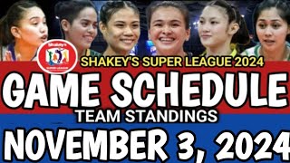 SHAKEYS SUPER LEAGUE GAME SCHEDULE AND TEAM STANDINGS AS OF NOVEMBER 3 2024 gameschedule [upl. by Ahens]