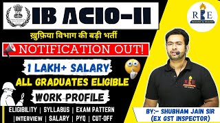 IB ACIO GradeII Exe Recruitment 2023 1 Lakh  salary 🔥 all Graduates Eligibile Complete details [upl. by Thoer]