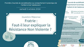 Fratrie  Fautil leur expliquer la Résistance Non Violente [upl. by Dhaf672]