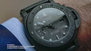 First look at the Panerai Submersible Marina Militare Carbotech PAM00979 [upl. by Aisatsanna]