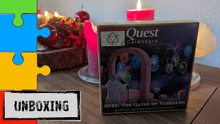 Unboxing  Quest Calendars 2022 The Gates of Terralon Sundial Games 2021  Kickstarter [upl. by Lubbi922]