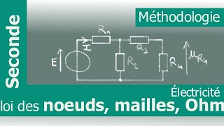 MÉTHODOLOGIE  ÉLECTRICITÉ  utiliser et appliquer loi des nœuds loi des mailles et loi dOhm [upl. by Gorski]