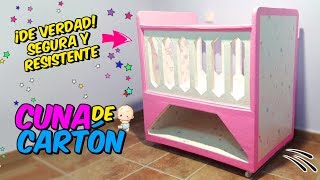 MANUALIDADES DIY HECHAS CON CARTÓN COMO HACER UNA CUNA REAL PARA BEBES  SUPER RESISTENTE [upl. by Emerej]