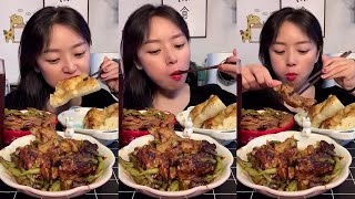 ASMR MUKBANG SPICY MUTTON CURRY HUGE SPICY QUAIL EGG CURRY RICESPINACHSALAD MUKBANG EATING SHOW [upl. by Uahsoj]