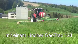 Gras Mähen 2017  1Schnitt  Lindner GeoTrac 124 [upl. by Masera]