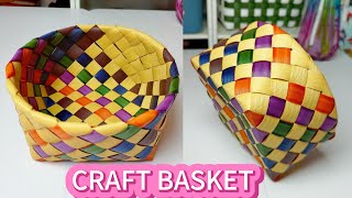 HOW TO WEAVE COLORFUL BASKET WITH RATTAN [upl. by Sirred405]