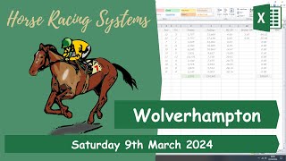 Wolverhampton  Excel Spreadsheet Dutching  Horse Racing Betting System  09032024 [upl. by Doralin212]