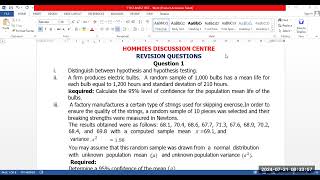 T test and Z test Hypothesis Testing Revision Session 1 [upl. by Ahsal]