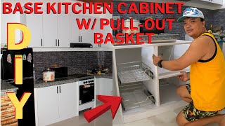 DIY BASE KITCHEN CABINET WITH PULLOUT BASKET PART 1 STEP BY STEP TUTORIAL [upl. by Yeltneb481]