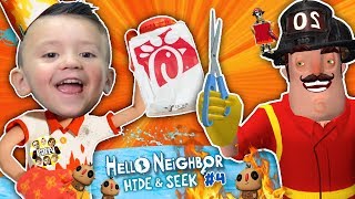 Hello Neighbor styles Shawns Hair Fireman helps FGTEEV beat Hide N Seek Stage 3 [upl. by Violante865]