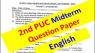 Midterm Exam English Question Paper [upl. by Attah731]