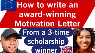 Motivation Letter How to Write a Motivation Letter for Scholarships 2024 [upl. by Bayly]