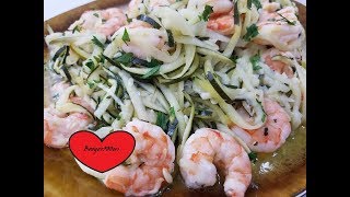 SHRIMP SCAMPI ZUCCHINI NOODLES AIR FRYER [upl. by Atteiluj]