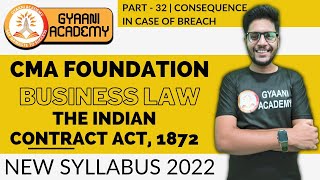 CMA Foundation Law  The Indian Contract Act 1872  PART  32  New Syllabus 2022  Gyaani Academy [upl. by Maryrose]