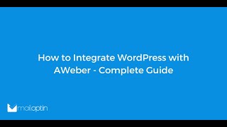 How to Integrate WordPress with AWeber  Complete Guide [upl. by Kreda]