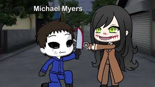 Michael Myers vs Kuchisake onna Gacha animation [upl. by Bloem]