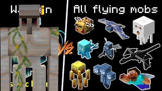 Iron golem vs Minecraft flying mobs [upl. by Saduj]