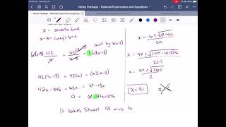 Math 302 Rational Equations Lesson 9 [upl. by Clardy]