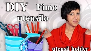 FIMO Utensilo Polymer Clay Utensil Holder  Tutorial HDDE ENSub [upl. by Llenal]