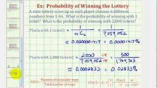 Ex 1 Probability Using Combinations Lottery [upl. by Sewel]