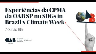 Experiências da CPMAOABSP no SDGs in Brazil x Climate Week [upl. by Lindbom]