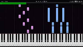 Kavinsky  Nightcall Synthesia MIDI Piano Tutorial  from movie Drive [upl. by Katha]