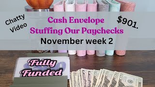 How I Use The Cash Envelope System  Cash Stuffing Bills Sinking Funds  Budgeting  November Week 2 [upl. by Hakceber931]