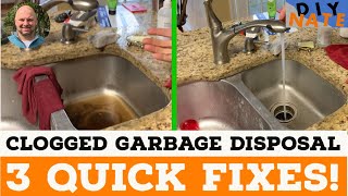 Clogged Kitchen Sink with Garbage Disposal How to Solve Quickly with 3 Easy Fixes  by DIYNate [upl. by Sisxela731]