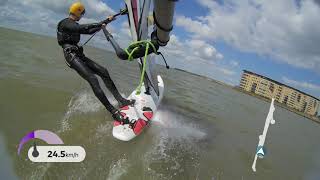 Windsurfing a 1994 Mistral Explosion 288 XR with a 2010 Gaastra Swift 83m2 in 2021 [upl. by Enelaj]