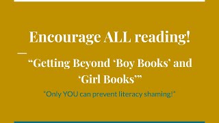 PSA 3 Encourage Reading  Stop Literacy Shaming Boy books v Girl books [upl. by Hudgens]