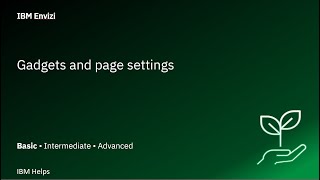 Envizi Gadgets and page settings [upl. by Cly]