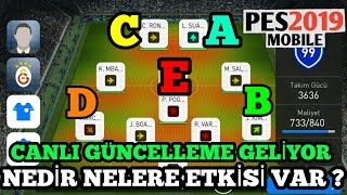 PES MOBİLE CANLI GÜNCELLEME NEDİR  PES 2019 MOBİLE GÜNCELLEME [upl. by Tselec]