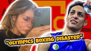 Olympic Boxing DISASTER as BIOLOGICAL Male Beats Biological female [upl. by Anitan]