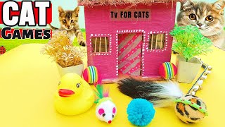 CAT GAMES  Fun Cat Games in Front of a Cozy Traditional House  Video for Cats to Watch  CATS TV 🐾 [upl. by Reiss]