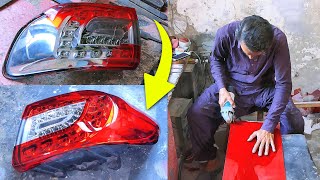 Car tail light cover replacement with amazing skill  Car tail light repairing with very basic tools [upl. by Sucramel]