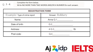 REGISTRATION FORM IELTS LISTENING Registration Form Ielts New Listening 2024 Hard Listening ielts [upl. by Letnuhs]