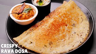 Instant amp Crispy Rava Dosa Recipe with Delicious Chutney  Instant South Indian Breakfast [upl. by Ashia]