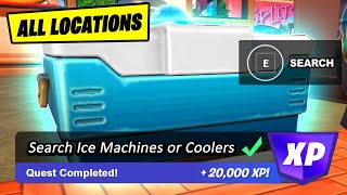 Search Ice Machines or Coolers  Fortnite Quest [upl. by Bouldon]