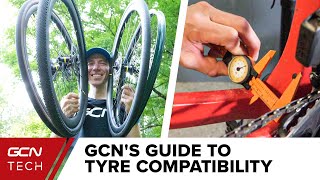 How To Make Sure Your Tyres Will Work With Your Wheels amp Frame  GCNs Guide To Tyre Compatibility [upl. by Anihpled]