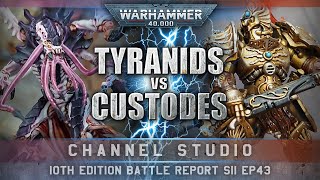 10th Edition Leviathan Tyranids vs Adeptus Custodes Warhammer 40K Battle Report 1750pts [upl. by Nosnhoj587]