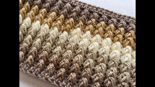 CROCHET TUTORIAL This Crochet Stitch is Wonderful for Blanket Hat Vest or Cardigan [upl. by Oemac38]