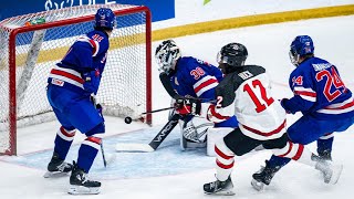 Highlights from Canada West vs United States in the 2023 World Junior A Hockey Challenge semifinals [upl. by Callan]