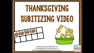 Thanksgiving Subitizing Video Slow Version [upl. by Clellan]