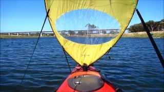 Kayak Sailing  Bic Kayak Sail on Wilderness Tarpon 140  part 1 [upl. by Hadwyn]