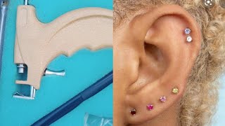 How To Pierce Ear With A Piercing Gun Painless Piercing [upl. by Lamb]